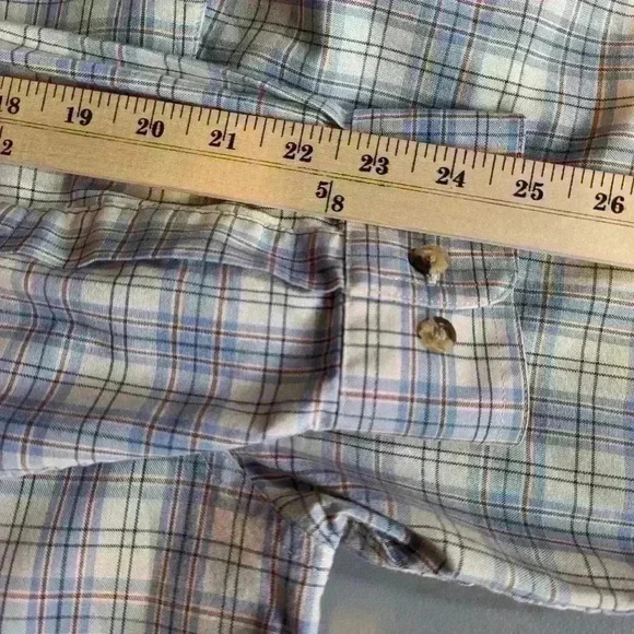 L.L. Bean Men's button down plaid long sleeve blue/red/white Size Large tall fit - Picture 9 of 12